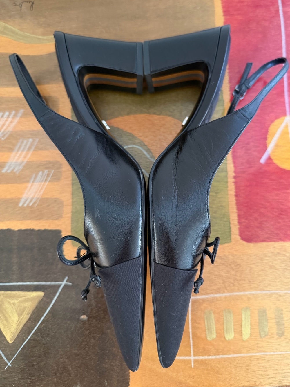 Sam Edelman Black Willette Slingback Pointed Cap Toe Pumps. Women's Size: 8.5. - Picture 6 of 12
